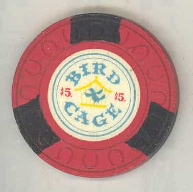 Bird Cage Casino Las Vegas Nevada $5 Chip 1958
