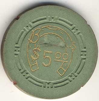 Horseshoe Club Casino Las Vegas Nevada $5 Chip 1954