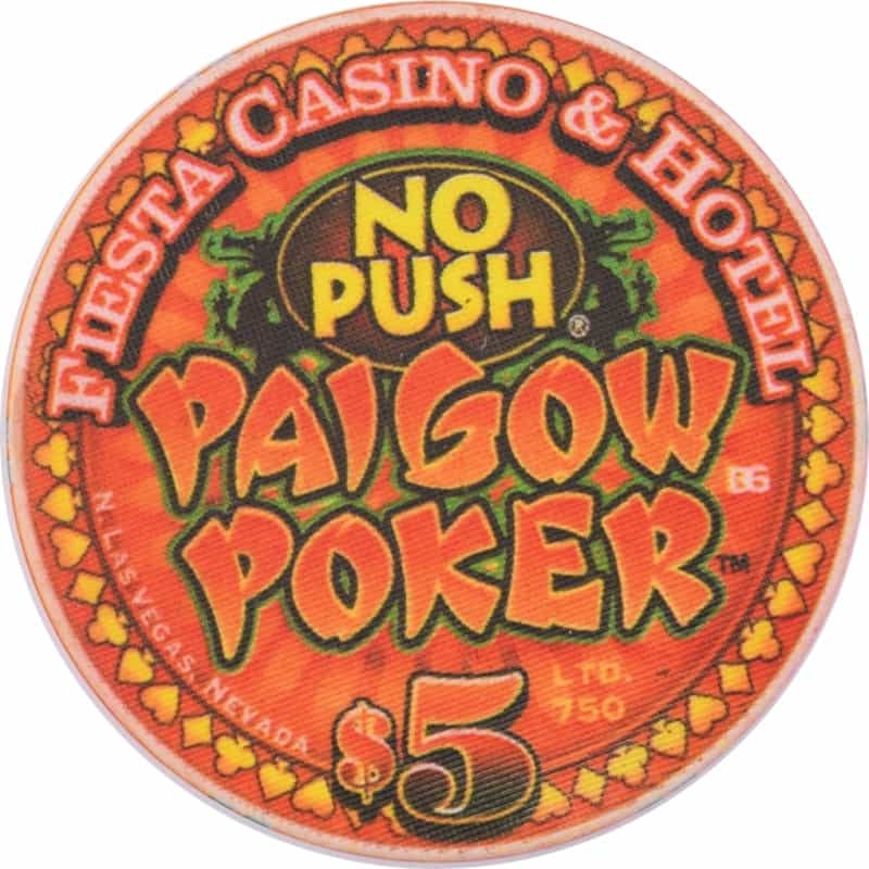 Fiesta Rancho Casino N. Las Vegas Nevada $5 No Push - Pai Gow Poker Chip 2002