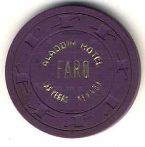 Aladdin Casino Las Vegas Nevada Purple Faro Chip 1970