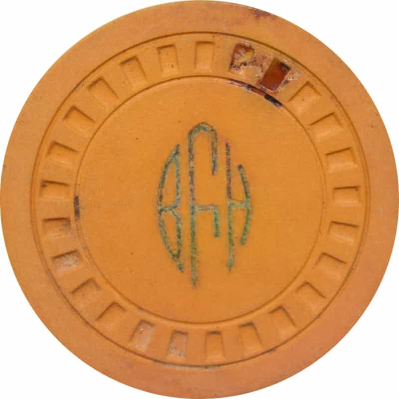 Citizens Club Illegal Casino Hot Springs Arkansas (Benjamin F. Harrison) Yellow Chip