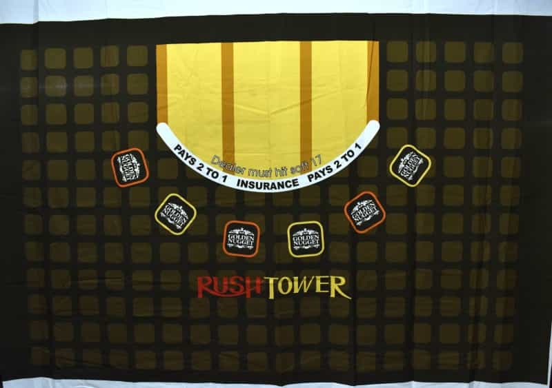 Golden Nugget Casino Las Vegas Nevada Rush Tower Yellow Stripe New Blackjack Layout