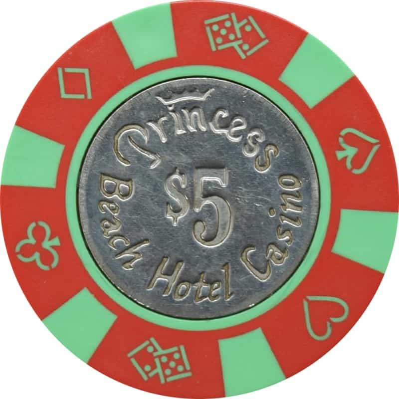 Princess Beach Casino Willemstad Curacao $5 Coin Inlay Chip