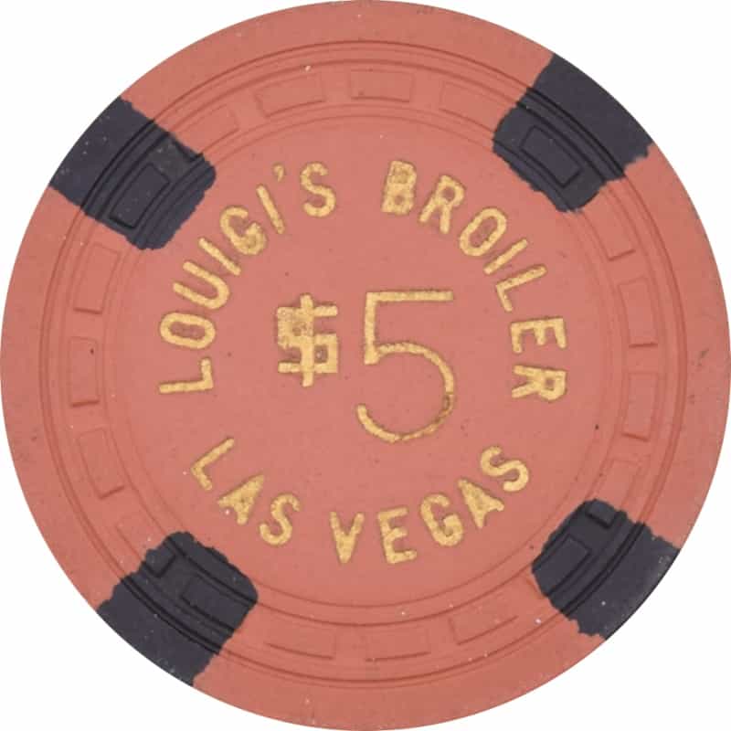 Louigi's Broiler Casino Las Vegas Nevada $5 Chip 1950s