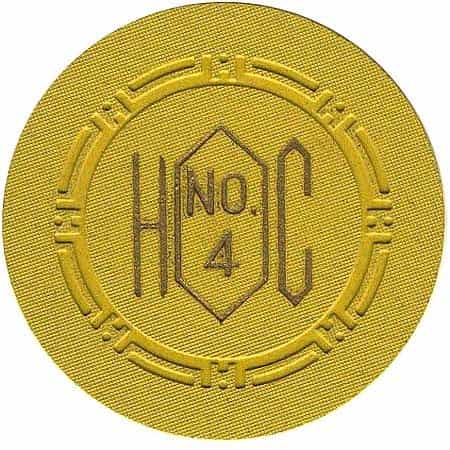 Harold's Club Casino Reno Nevada Yellow No. 4 Chip 1950s