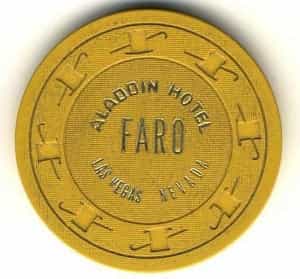 Aladdin Casino Las Vegas Nevada Mustard Faro Chip 1970