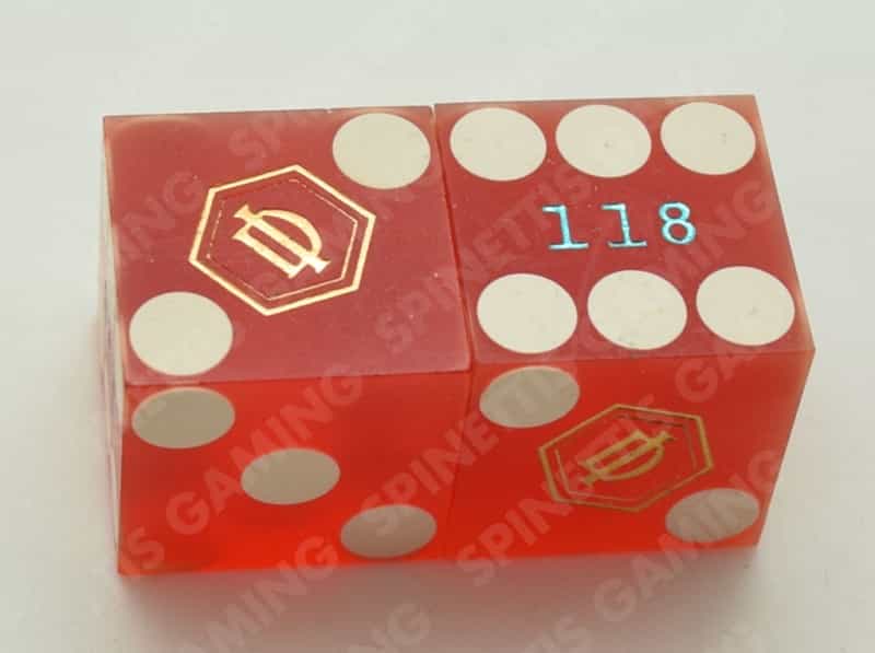Desert Inn (Di) Casino Las Vegas Nevada Pair Of Red Matching Number Dice