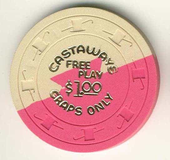 Castaways Casino Las Vegas Nevada $1 Free Play Chip 1963