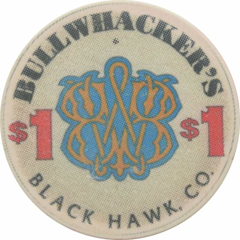 Bullwhacker's Casino Black Hawk Co $1 Chip