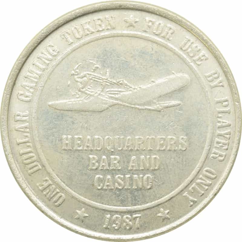 Headquarters Casino Fallon Nv $1 Token 1987