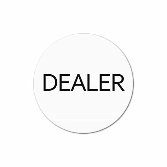 2 Inch White Dealer Button