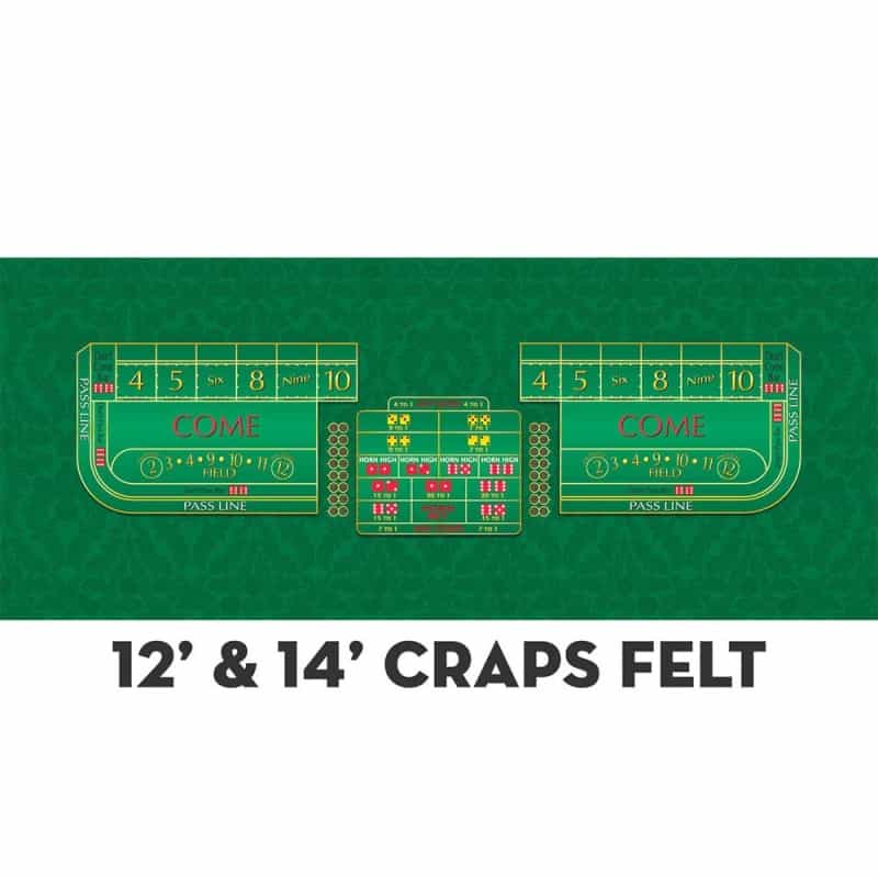 Craps Gaming Suede Layout