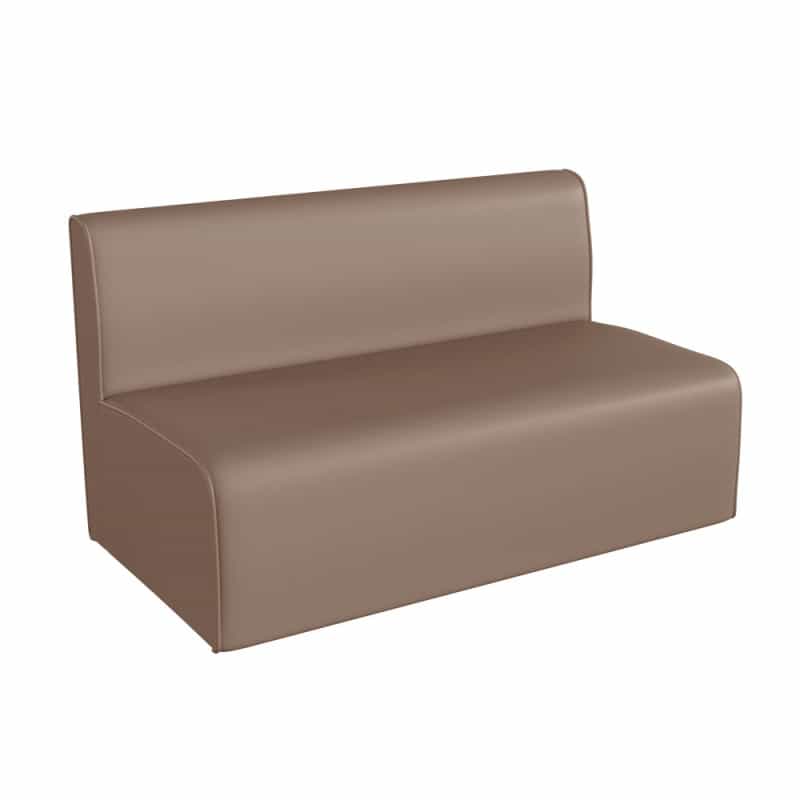 Bright Beginnings Commercial Grade Modular Classroom Soft Seating, Armless 2-Seater Sofa, Neutral Vinyl