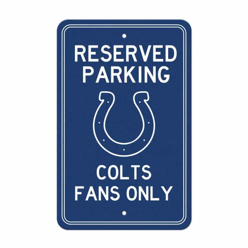 Indianapolis Colts Team Color Reserved Parking Sign Decor 18In. X 11.5In. Lightweight