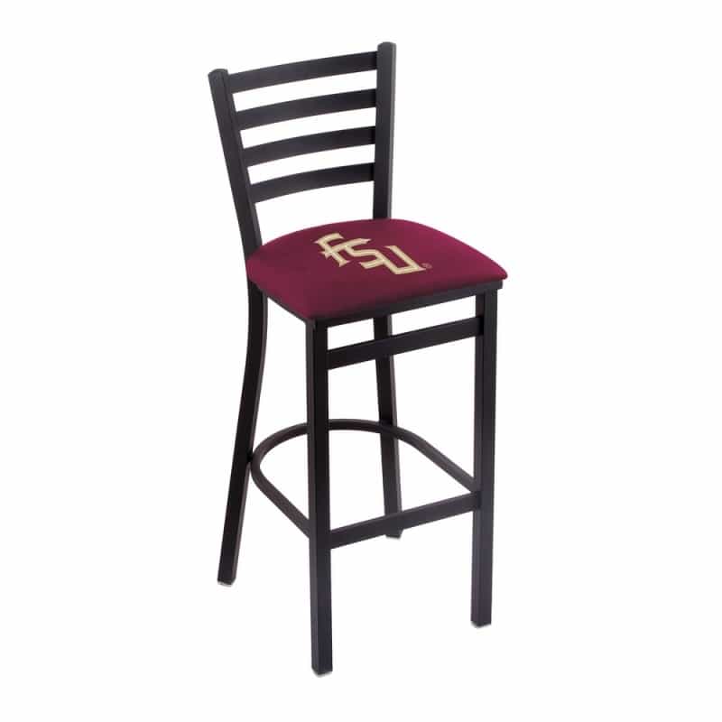 L004 Florida State (Script) 30" Stationary Bar Stool With Black Wrinkle Finish