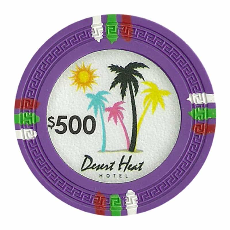 Desert Heat Series 13.5 Gram Poker Chips - $500 Sold By The Roll Of 25Pcs