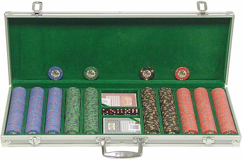 500 10G Chip Desert Sands Casino Poker Set W/Aluminum Case