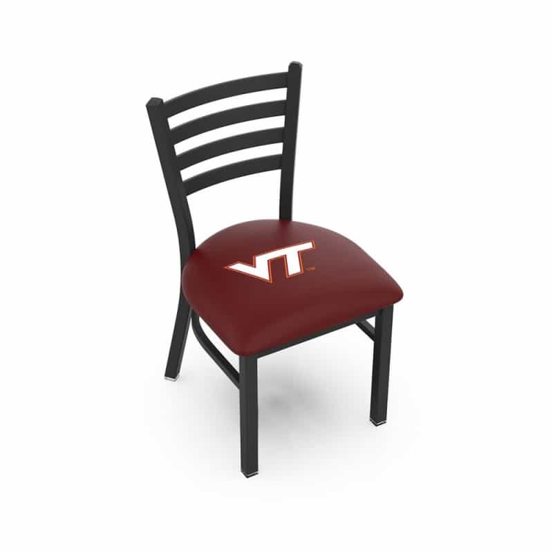 L00418 Black Wrinkle Virginia Tech Stationary Chair With Ladder Style Back By Holland Bar Stool Co