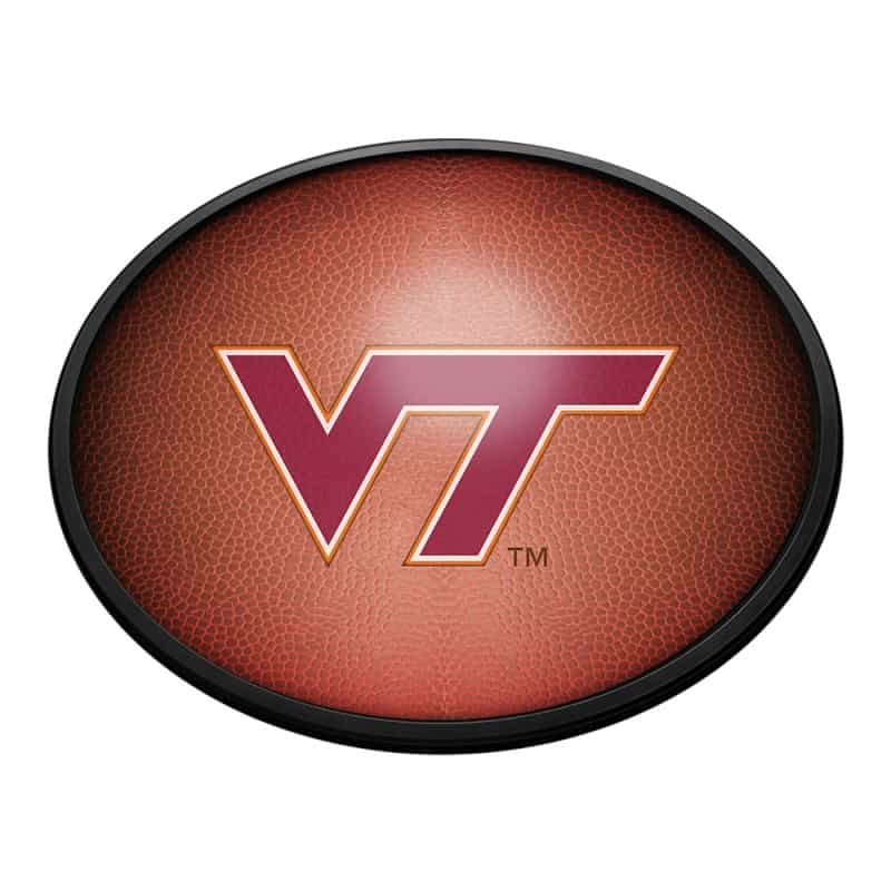 Virginia Tech Hokies: Pigskin - Oval Slimline Lighted Wall Sign
