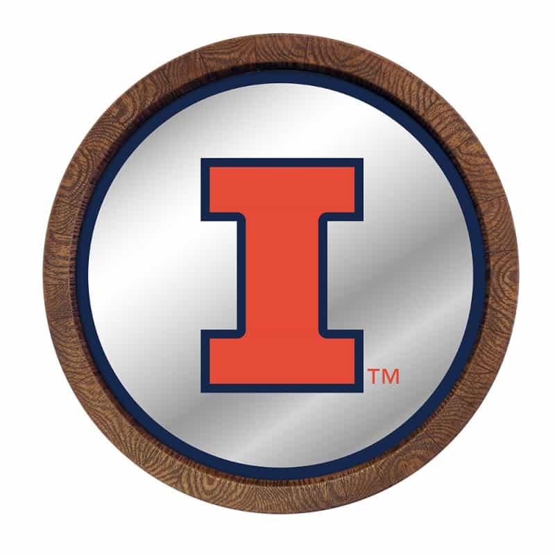 Illinois Fighting Illini: Mirrored Barrel Top Mirrored Wall Sign