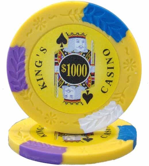 King's Casino Series 14 Gram Pro Clay - $1000 Sold By The Roll 25 Pcs. Per Roll