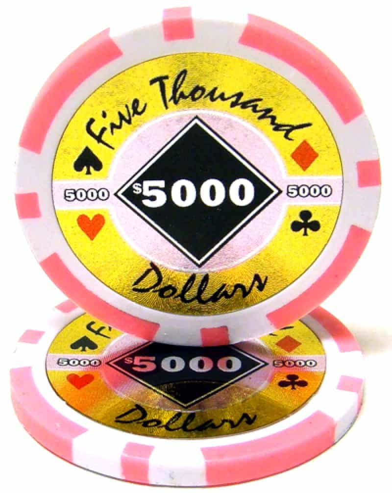 Black Diamond Series Poker Chips 14 Gram - $5000 Sold By The Roll 25 Pcs Per Roll