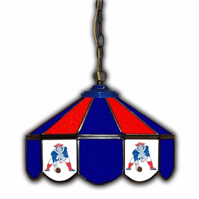 Vintage England Patriots 14" Glass Pub Lamp