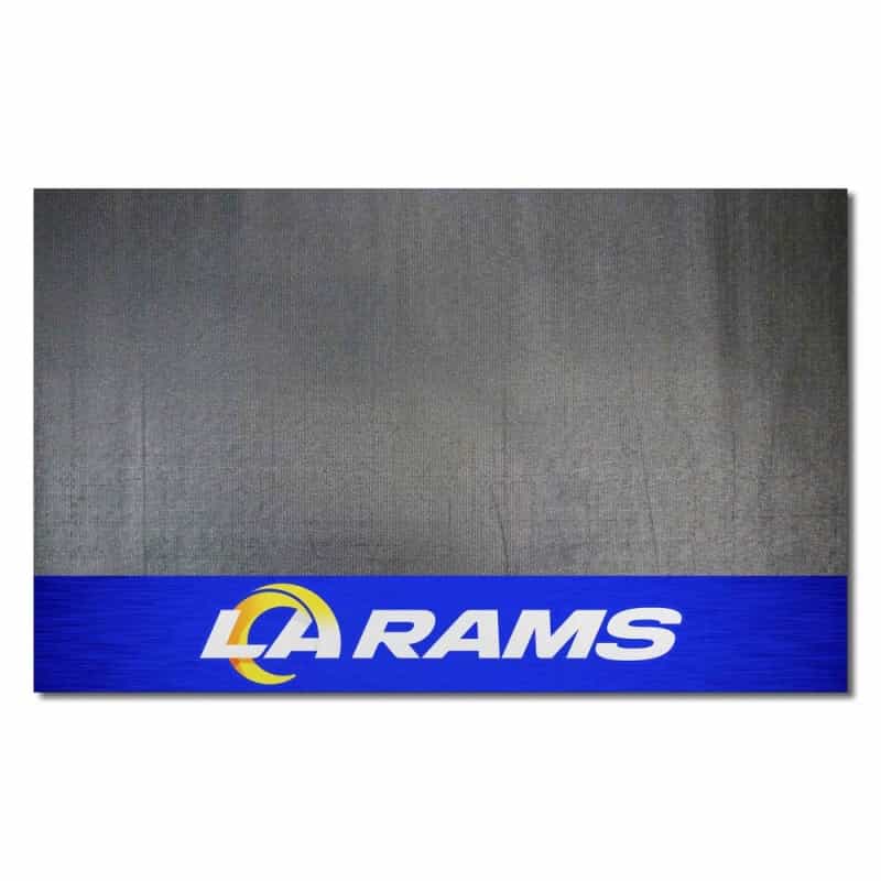 Los Angeles Rams Vinyl Grill Mat - 26In. X 42In. - Ram Head Secondary Logo & Wordmark