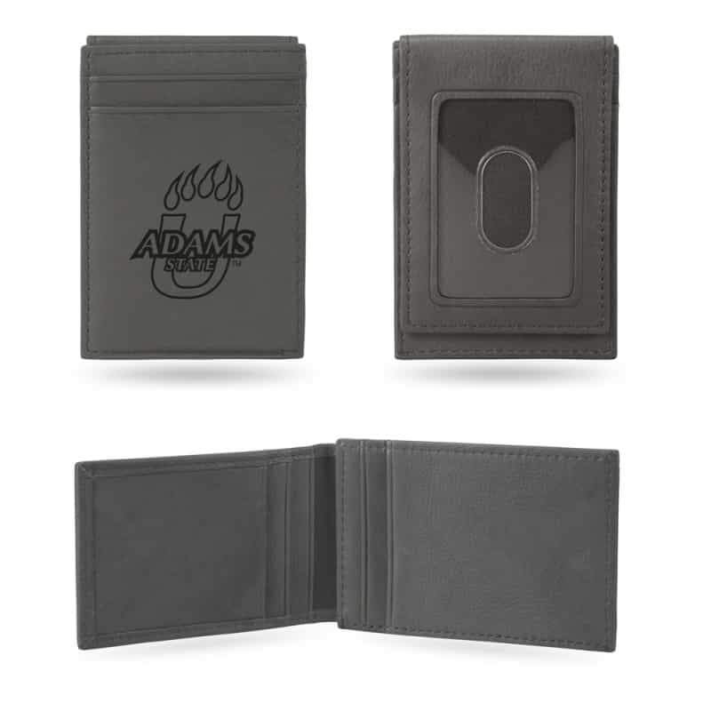 Rico Industries Ncaa Adams State Grizzlies Gray Laser Engraved Front Pocket Wallet