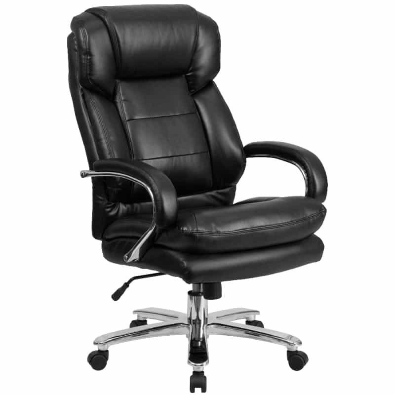 Big & Tall Office Chair - Black Leathersoft Swivel Executive Desk Chair With Wheels