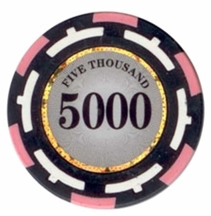 Z-Pro Poker Series Poker Chip $5000 13.5G Sold By The Roll
