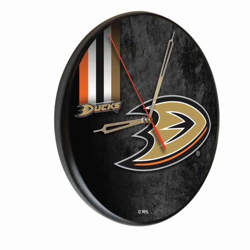 Anaheim Ducks 13" Solid Wood Clock By Holland Bar Stool Co