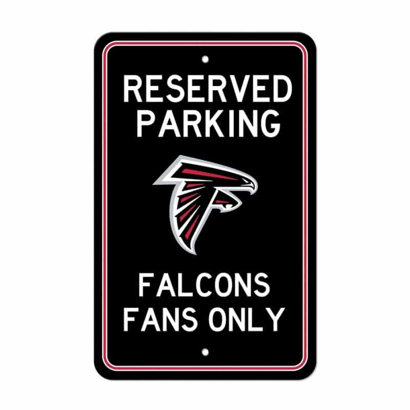 Atlanta Falcons Team Color Reserved Parking Sign Decor 18In. X 11.5In. Lightweight