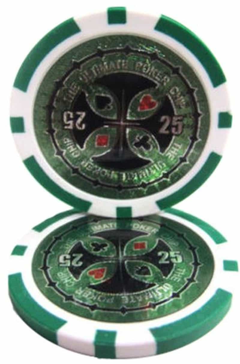 The Ultimate Poker Chip Series 14 Gram - $25 Sold By The Roll 25 Pcs. Per Roll