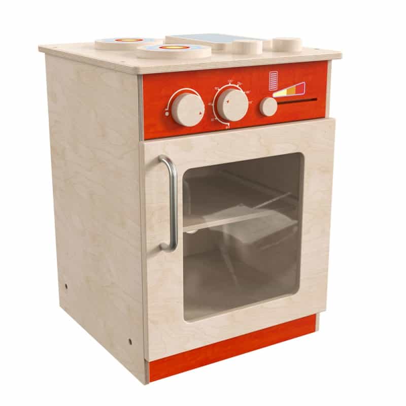 Bright Beginnings Commercial Grade Wooden Children'skitchen Stove With Integrated Storage