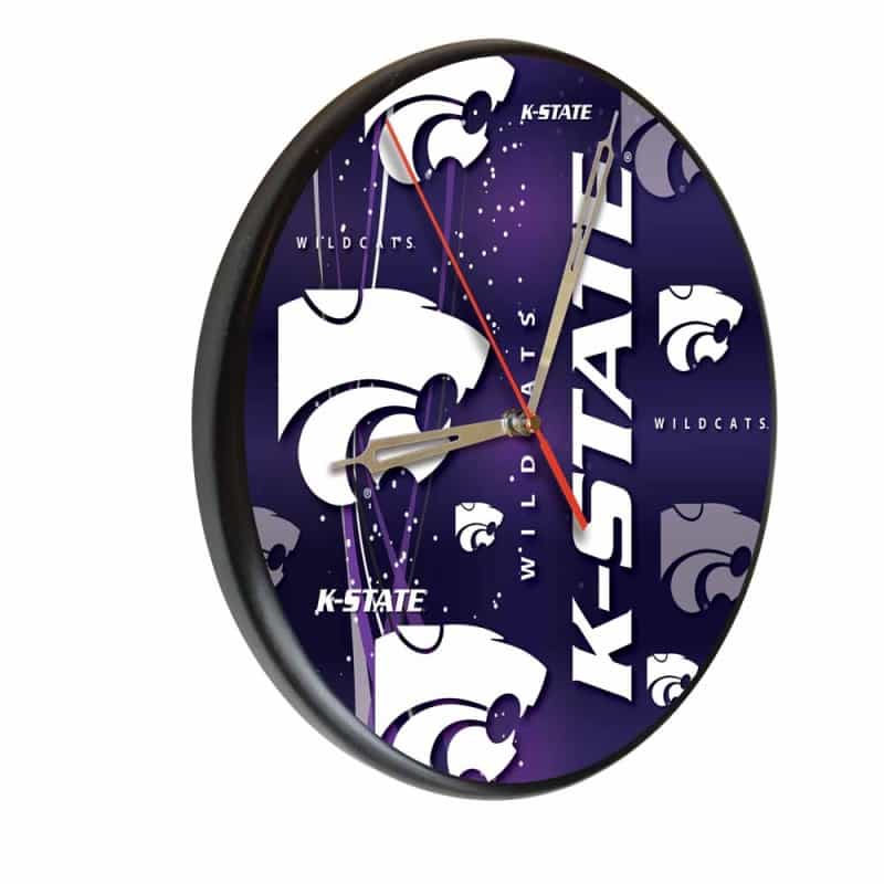 Kansas State Digitally Printed Wood Clock By The Holland Bar Stool Co