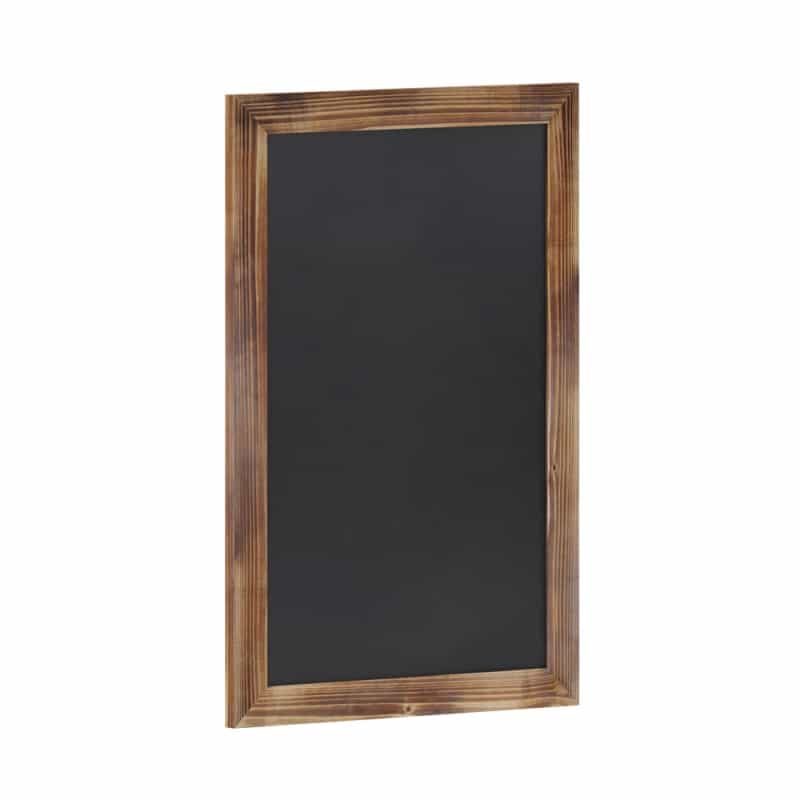 Canterbury 20" X 30" Torched Wood Wall Mount Magnetic Chalkboard Sign With Eraser, Hanging Wall Chalkboard Memo Board For Home, School, Or Business
