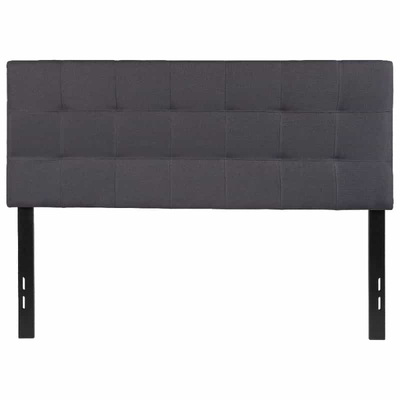 Bedford Tufted Upholstered Full Size Headboard In Dark Gray Fabric