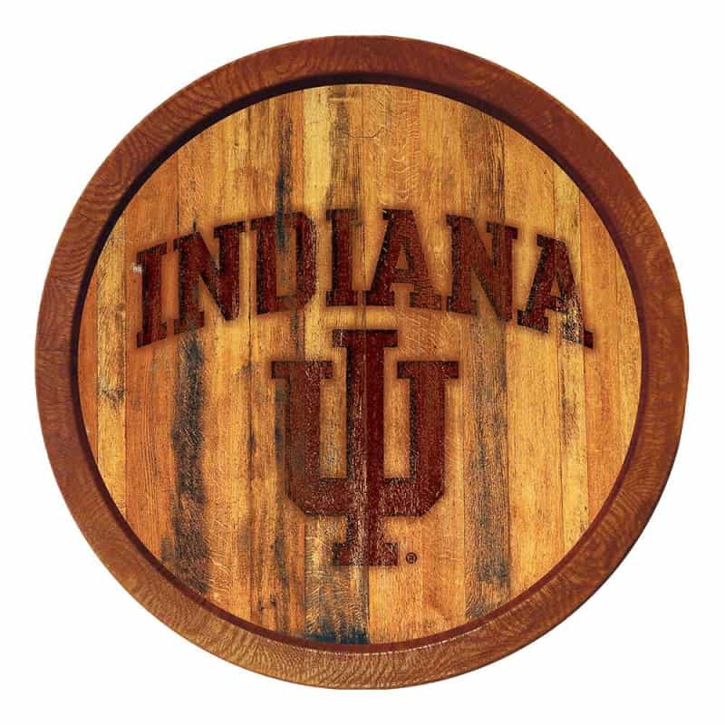 Indiana Hoosiers: Branded "Faux" Barrel Top Sign