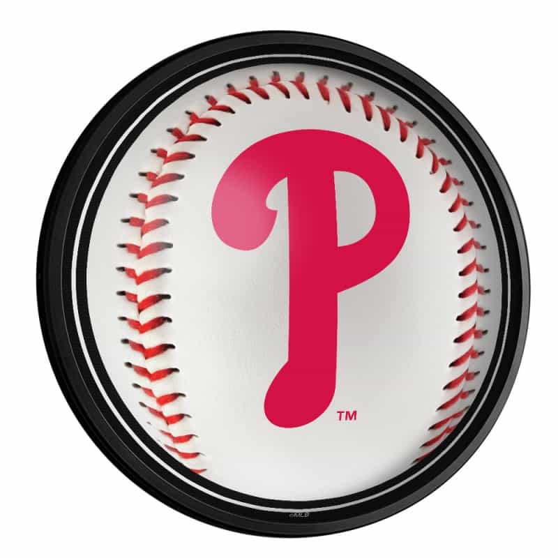 Philadelphia Phillies: Baseball - Round Slimline Lighted Wall Sign