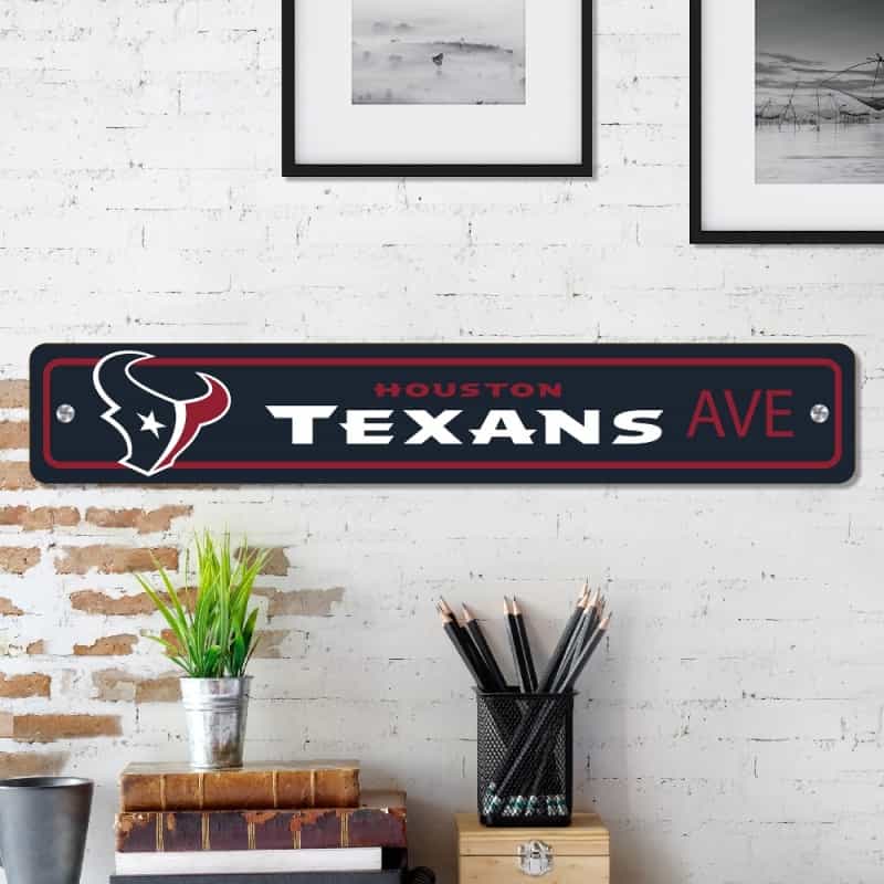 Houston Texans Team Color Street Sign Decor 4In. X 24In. Lightweight