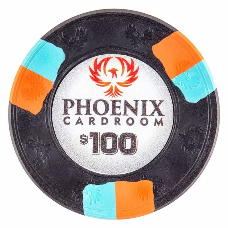 Phoenix 10-Gram Real Clay Poker Chips - $100 (25 Pack)