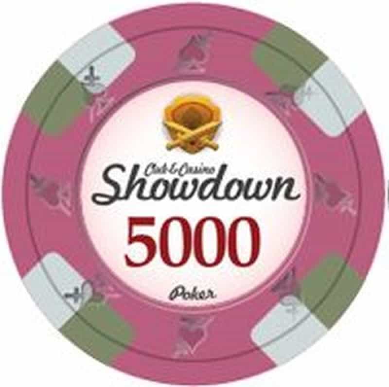 Showdown Series Clay Poker Chips 13.5G Roll Of 25 Chips - $5000