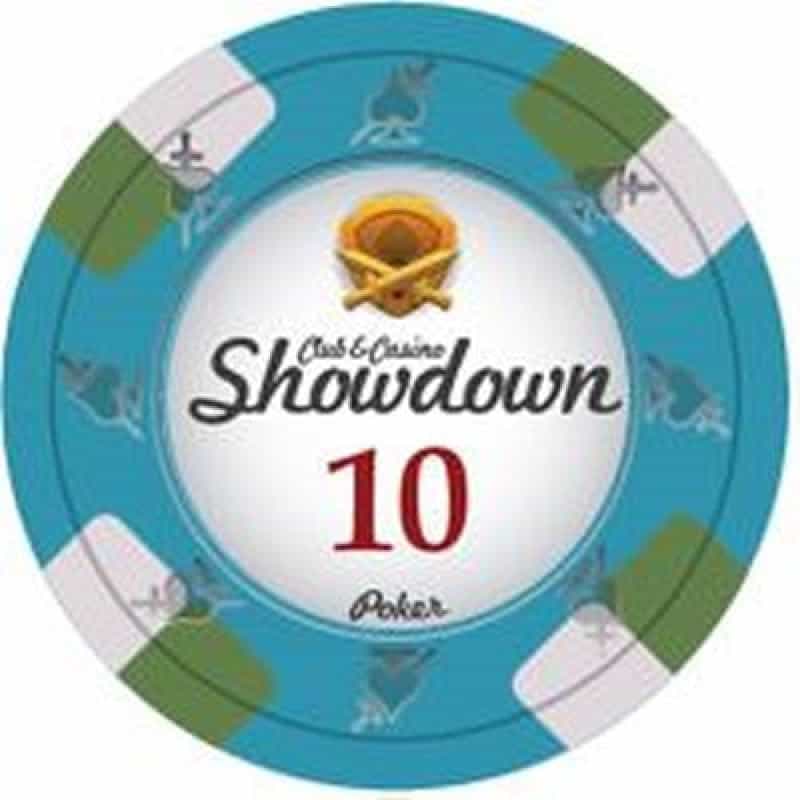 Showdown Series Clay Poker Chips 13.5G Roll Of 25 Chips - $10