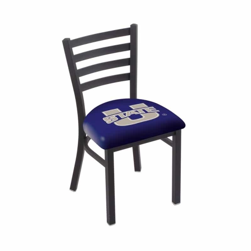 L00418 Black Wrinkle Utah State Stationary Chair With Ladder Style Back By Holland Bar Stool Co