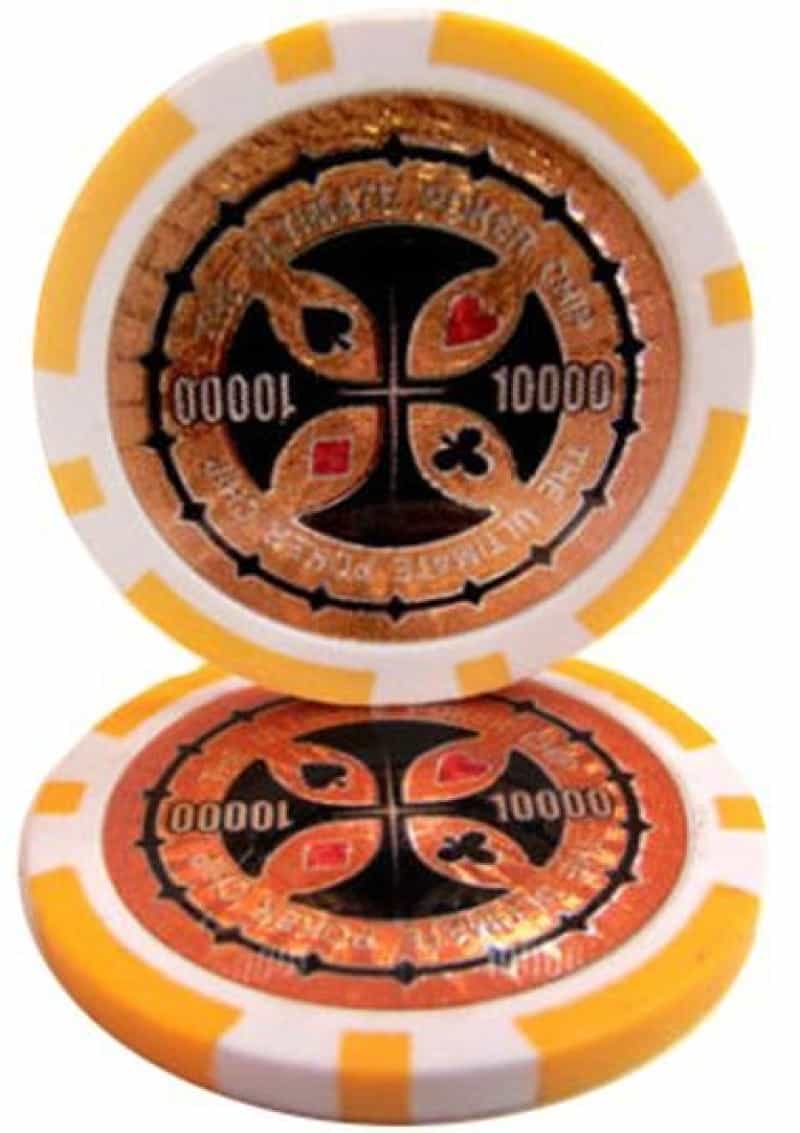 The Ultimate Poker Chip Series 14 Gram - $10000 Sold By The Roll 25 Pcs. Per Roll