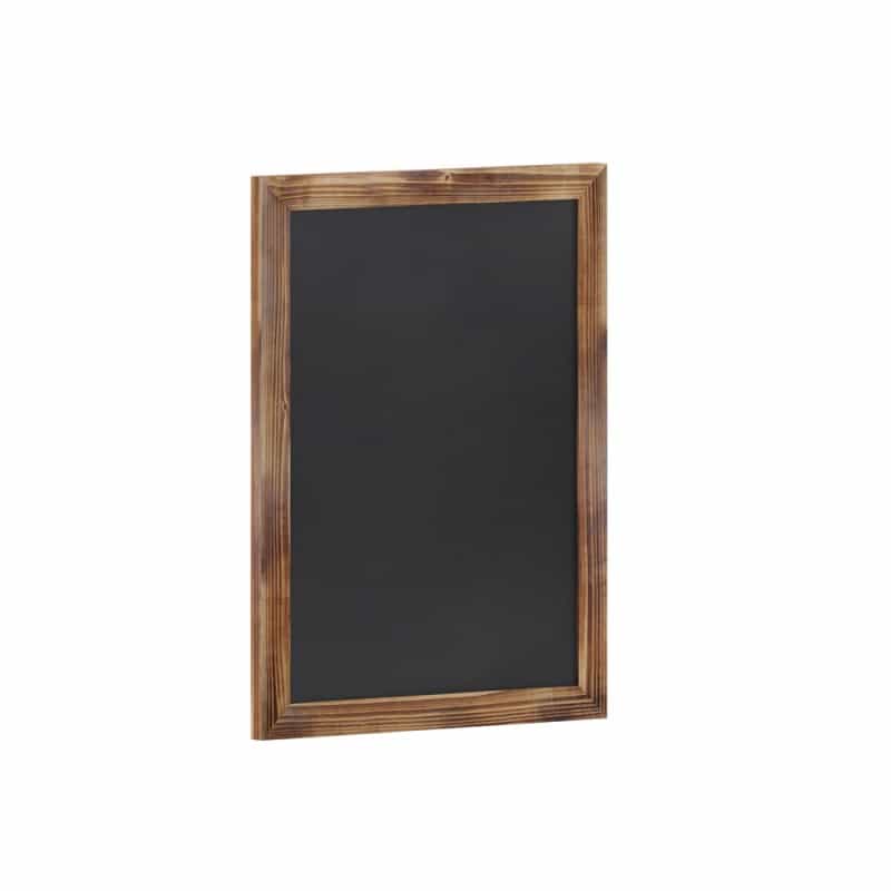 Canterbury 18" X 24" Torched Wood Wall Mount Magnetic Chalkboard Sign With Eraser, Hanging Wall Chalkboard Memo Board For Home, School, Or Business