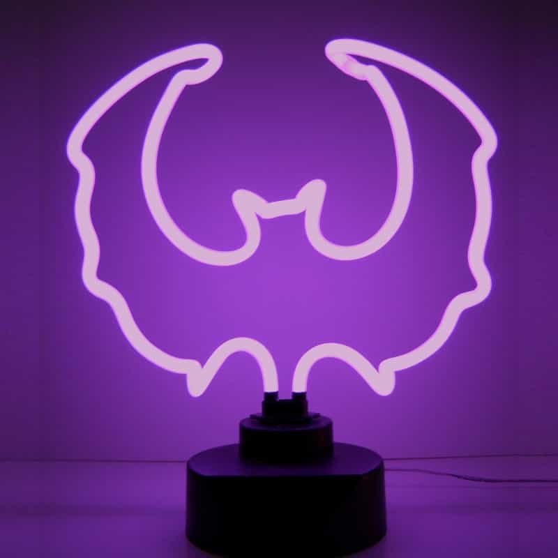 Purple Bat Neon Sculpture 15" X 16" X 6"