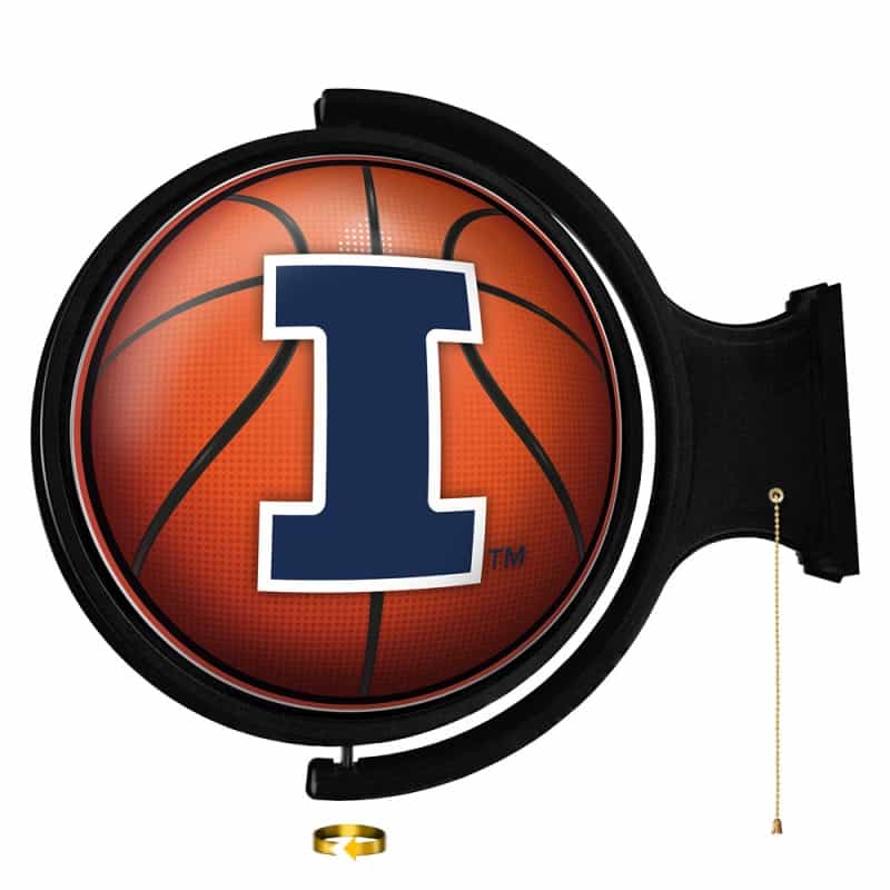 Illinois Fighting Illini: Basketball - Original Round Rotating Lighted Wall Sign