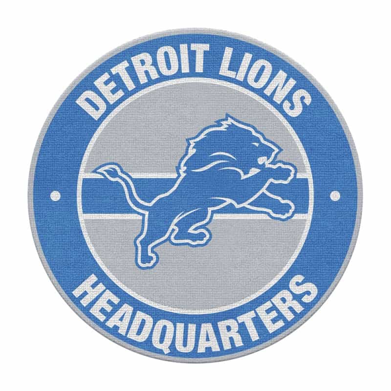 Detroit Lions Round Headquarters Rug